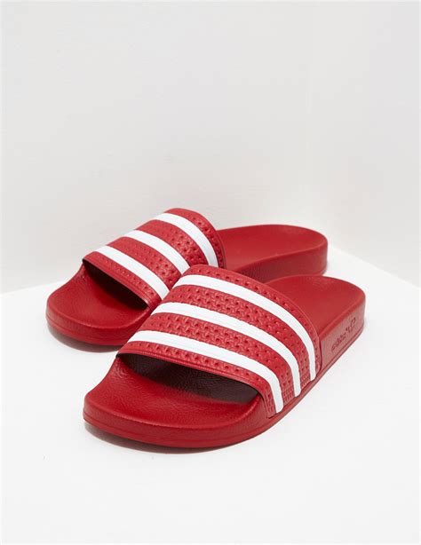 red adidas slides for men